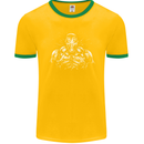 Bodybuilder Gym Training Top Bodybuilding Mens Ringer T-Shirt FotL Gold/Green