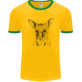 Baby Kangaroo Sketch Ecology Environment Mens Ringer T-Shirt FotL Gold/Green