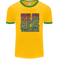 Super Mum Wife Teacher Mens Ringer T-Shirt Gold/Green