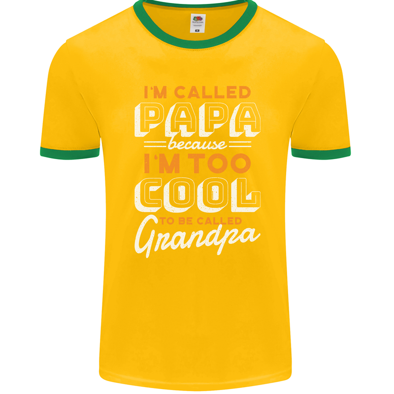 Grandparents Day I'm Called Papa Mens Ringer T-Shirt FotL Gold/Green