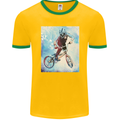 A Cool BMX Design Mens Ringer T-Shirt FotL Gold/Green