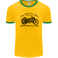 A Girl Who Loves Motorcycles Biker Mens Ringer T-Shirt Gold/Green