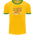 Gyrocopter Rather Be Flying Mens Ringer T-Shirt FotL Gold/Green