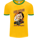 Aces Garage Hotrod Hot Rod Dragster Car Mens Ringer T-Shirt FotL Gold/Green