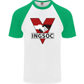 INGSOC George Orwell English Socialism 1994 Mens S/S Baseball T-Shirt White/Green