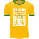 Warning Tools Builder Plumber Electrician Mens Ringer T-Shirt FotL Gold/Green