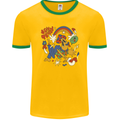Stay Trippy Magic Mushrooms LSD Mens Ringer T-Shirt FotL Gold/Green