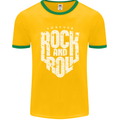 Forever Rock and Roll Guitar Music Mens Ringer T-Shirt FotL Gold/Green