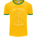 Heart Attack Recovery Survivor Mens Ringer T-Shirt FotL Gold/Green