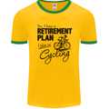 Cycling Retirement Plan Cyclist Bicycle Mens Ringer T-Shirt FotL Gold/Green