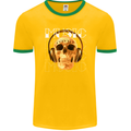 Forever Music Skull Rock Heavy Metal Punk Mens Ringer T-Shirt FotL Gold/Green