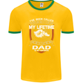 Dad Is My Favourite Funny Fathers Day Mens Ringer T-Shirt FotL Gold/Green