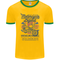 Motorcycle Legend Biker Motorcycle Chopper Mens Ringer T-Shirt FotL Gold/Green