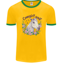 Cowgirl Soul Equestrian Horse Mens Ringer T-Shirt Gold/Green