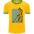 A Man Metal Detecting Detector Detect Mens Ringer T-Shirt Gold/Green