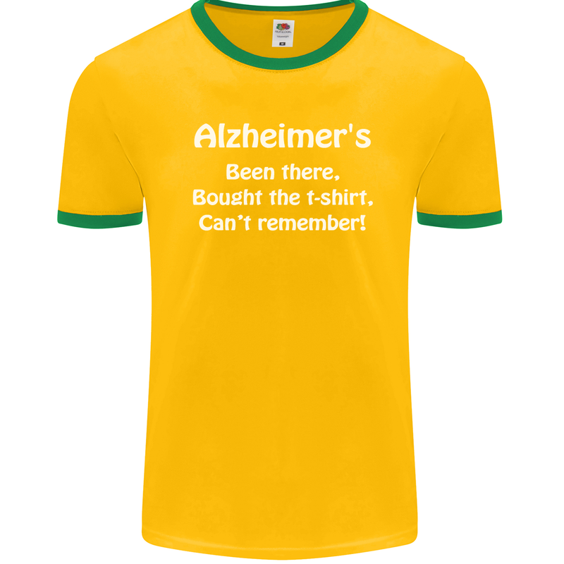 Alzheimers Been There Funny Slogan Mens Ringer T-Shirt FotL Gold/Green