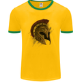 Spartan Helmet Gym Bodybuilding Training Mens Ringer T-Shirt FotL Gold/Green