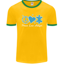Peace Autism Austistic Mens Ringer T-Shirt FotL Gold/Green