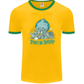 Climate Change Dont Be Trashy Environment Mens Ringer T-Shirt FotL Gold/Green