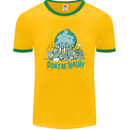 Climate Change Dont Be Trashy Environment Mens Ringer T-Shirt FotL Gold/Green