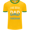 Father's Day Fishing Dad & Son Fisherman Mens Ringer T-Shirt FotL Gold/Green