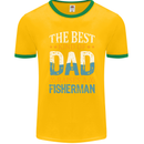 Father's Day Fishing Dad & Son Fisherman Mens Ringer T-Shirt FotL Gold/Green