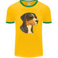 Appenzeller Sennenhund Dog Mens Ringer T-Shirt FotL Gold/Green