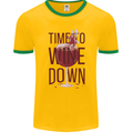 Time to Wine Down Funny Alcohol Mens Ringer T-Shirt FotL Gold/Green