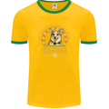 A Corgi Dog Mens Ringer T-Shirt FotL Gold/Green