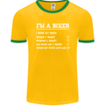 Motorbike I'm a Biker When My Wife Funny Mens Ringer T-Shirt FotL Gold/Green