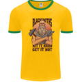 Blacksmiths Hit it Hard and Get it Hot Mens Ringer T-Shirt Gold/Green