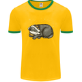 A Sleeping Badger Mens Ringer T-Shirt FotL Gold/Green