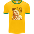 Lion Best Dad Ever Funny Father's Day Mens Ringer T-Shirt FotL Gold/Green