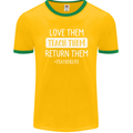 Teacher Love Them Return Funny Teaching Mens Ringer T-Shirt FotL Gold/Green