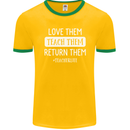 Teacher Love Them Return Funny Teaching Mens Ringer T-Shirt FotL Gold/Green