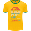 Pops Man Myth Legend Funny Fathers Day Mens Ringer T-Shirt FotL Gold/Green