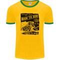 Cafe Racer Biker Motorcycle Motorbike Mens Ringer T-Shirt FotL Gold/Green