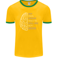 Brain Cancer Aneurysm Awareness Mens Ringer T-Shirt FotL Gold/Green
