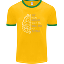 Brain Cancer Aneurysm Awareness Mens Ringer T-Shirt FotL Gold/Green