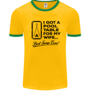A Pool Cue for My Wife Best Swap Ever! Mens White Ringer T-Shirt Gold/Green