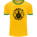 Group Therapy Shooting Hunting Rifle Funny Mens Ringer T-Shirt FotL Gold/Green