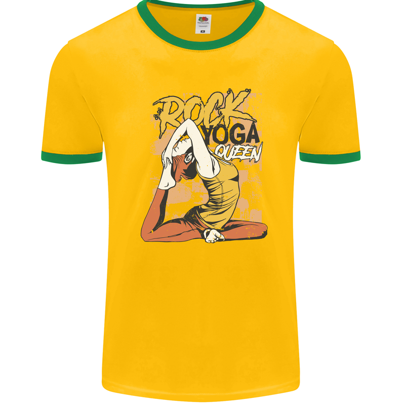 Rock Yoga Queen Mens Ringer T-Shirt FotL Gold/Green