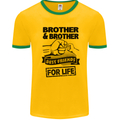 Brother & Brother Friends for Life Funny Mens White Ringer T-Shirt Gold/Green