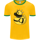 BDSM Rubber Duck Funny Bondage Mens Ringer T-Shirt FotL Gold/Green