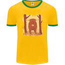 A Highland Cow Mens Ringer T-Shirt FotL Gold/Green