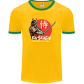 Bushido Samurai Warrior Sword Ronin MMA Mens Ringer T-Shirt FotL Gold/Green