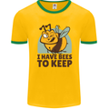 Beekeeper I Have Bees to Keep Mens Ringer T-Shirt FotL Gold/Green