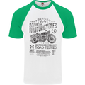 American Custom Motorbike Biker Motorcycle Mens S/S Baseball T-Shirt White/Green