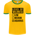 Levels of Wildness Aquarius Mens White Ringer T-Shirt Gold/Green