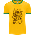 Steampunk Octopus Kraken Cthulhu Mens Ringer T-Shirt FotL Gold/Green